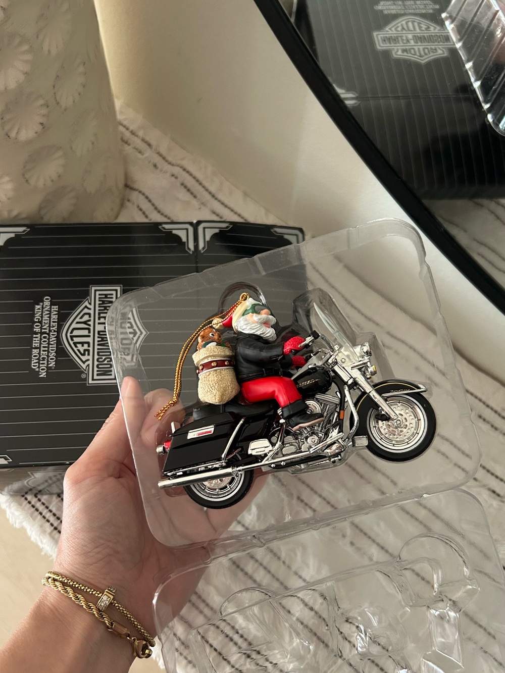 1997 Harley-Davidson King of the Road Santa Motorcycle Ornament